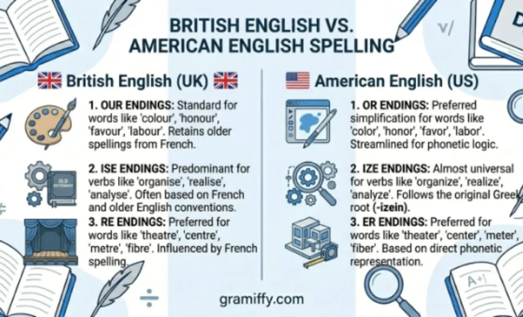 British English vs American English Spelling