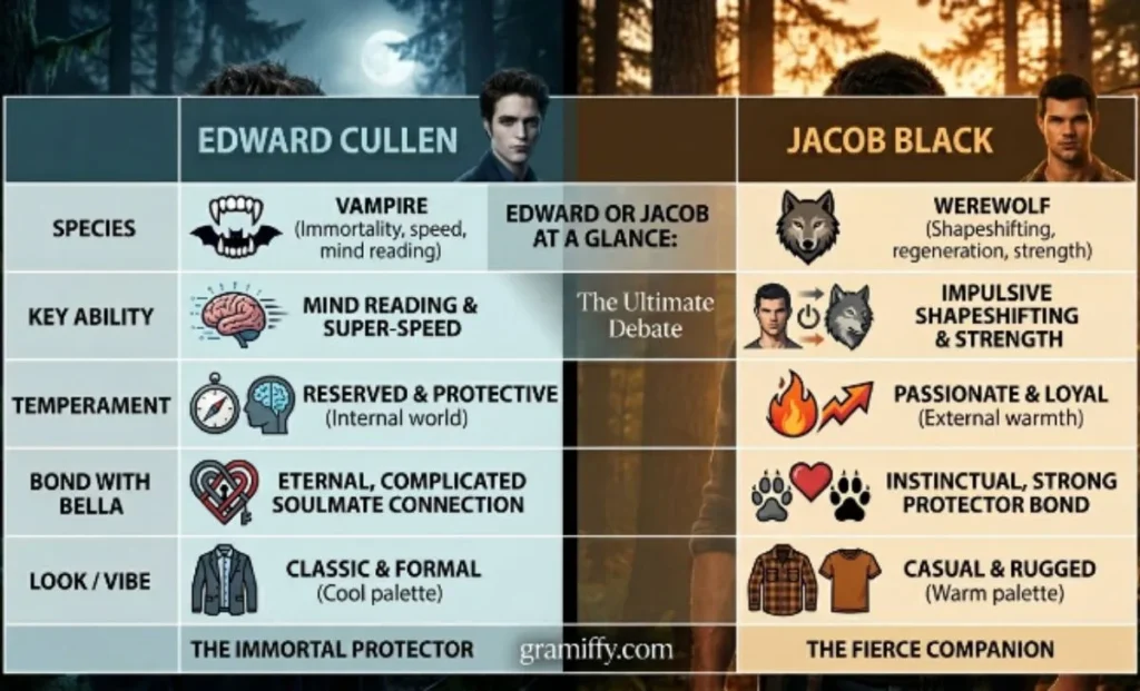 Edward or Jacob at a Glance