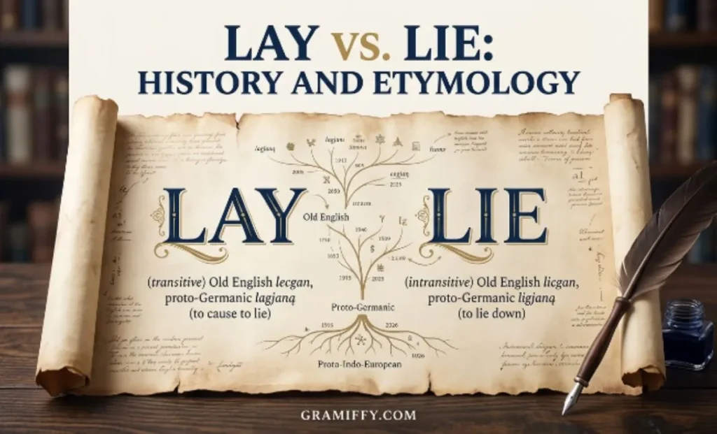 History and Etymology of Lay and Lie