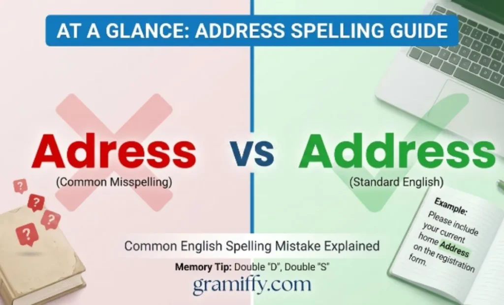 Adress vs Address: Side by Side Comparison