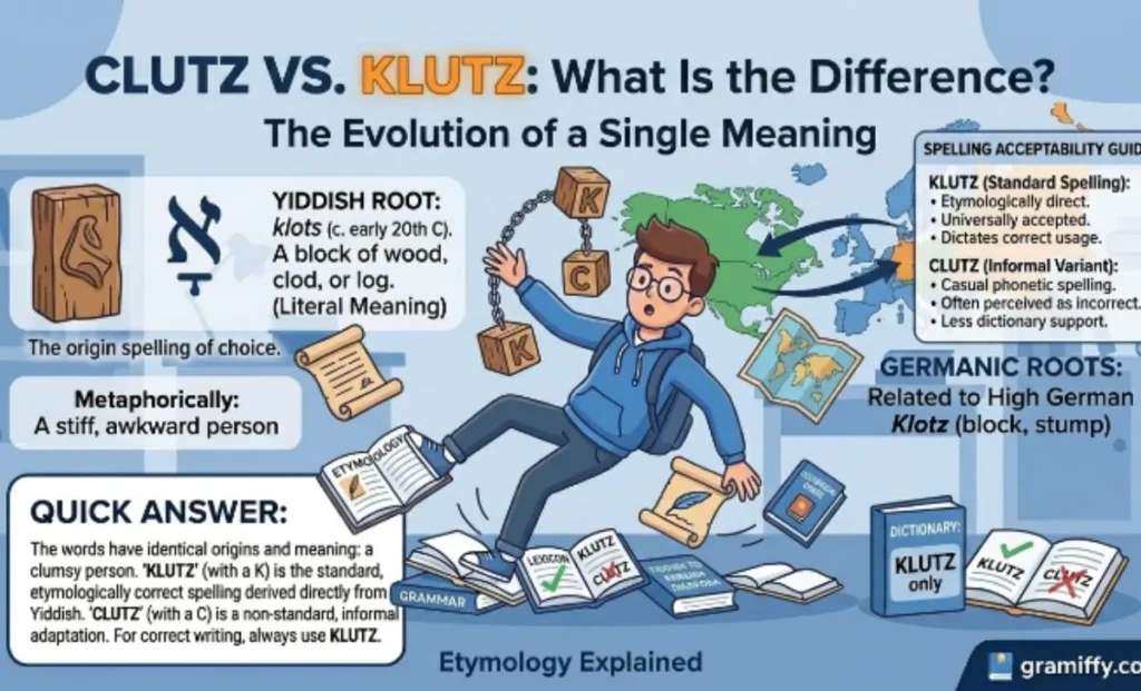Clutz vs Klutz: What Is the Difference?