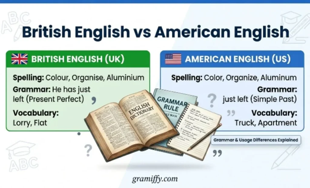 Grammar in British English vs American English