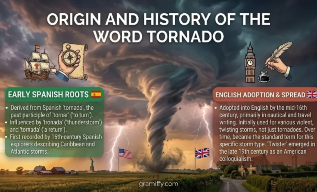 Origin and History of the Word Tornado
