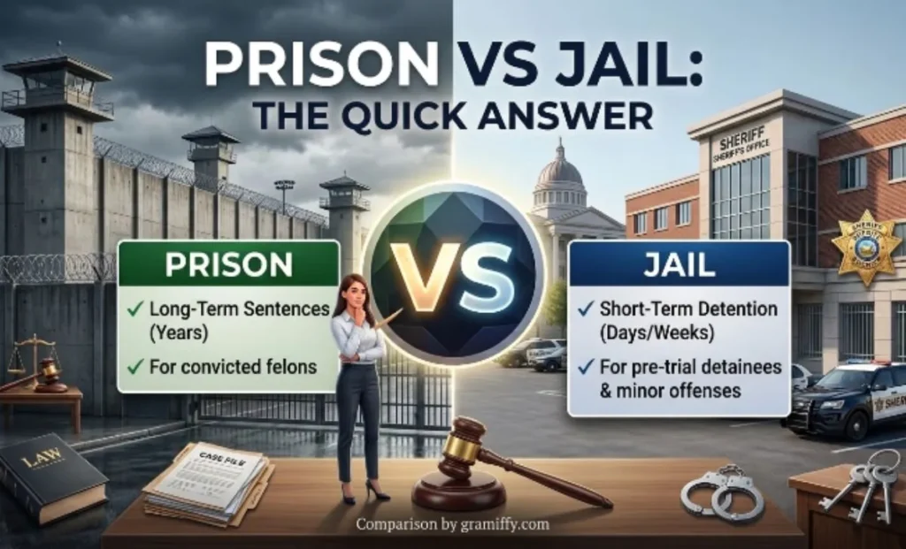 Prison vs Jail: Quick Answer