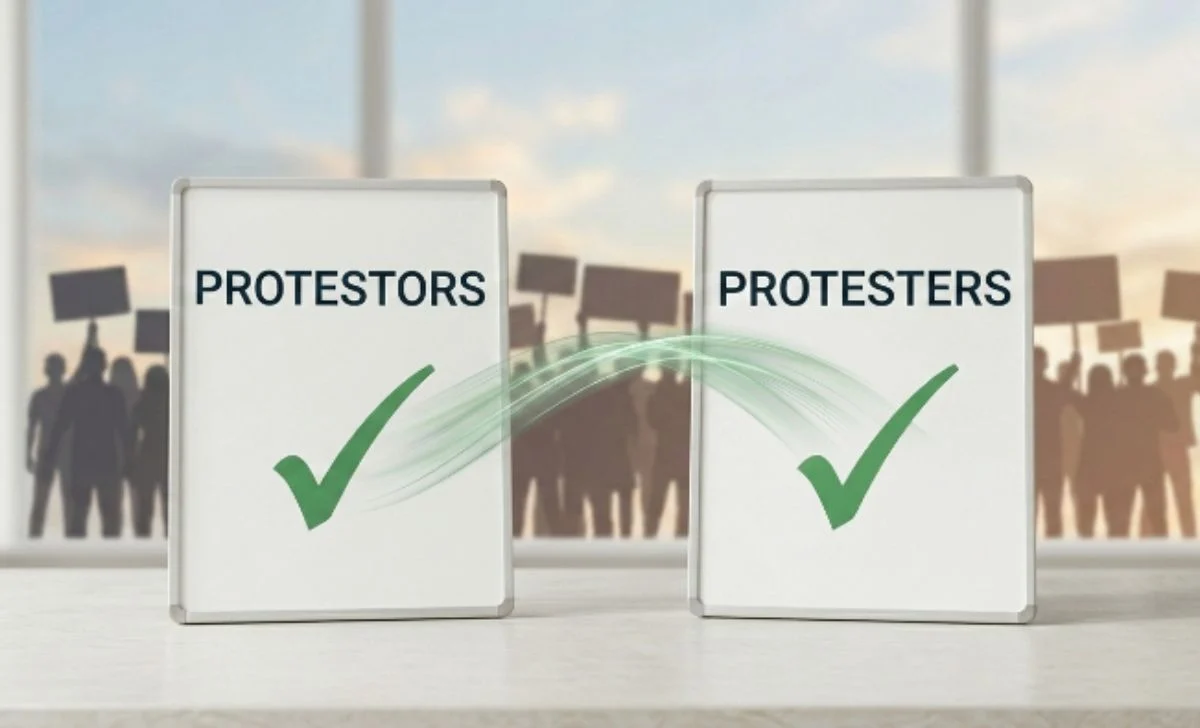 protestors or protesters
