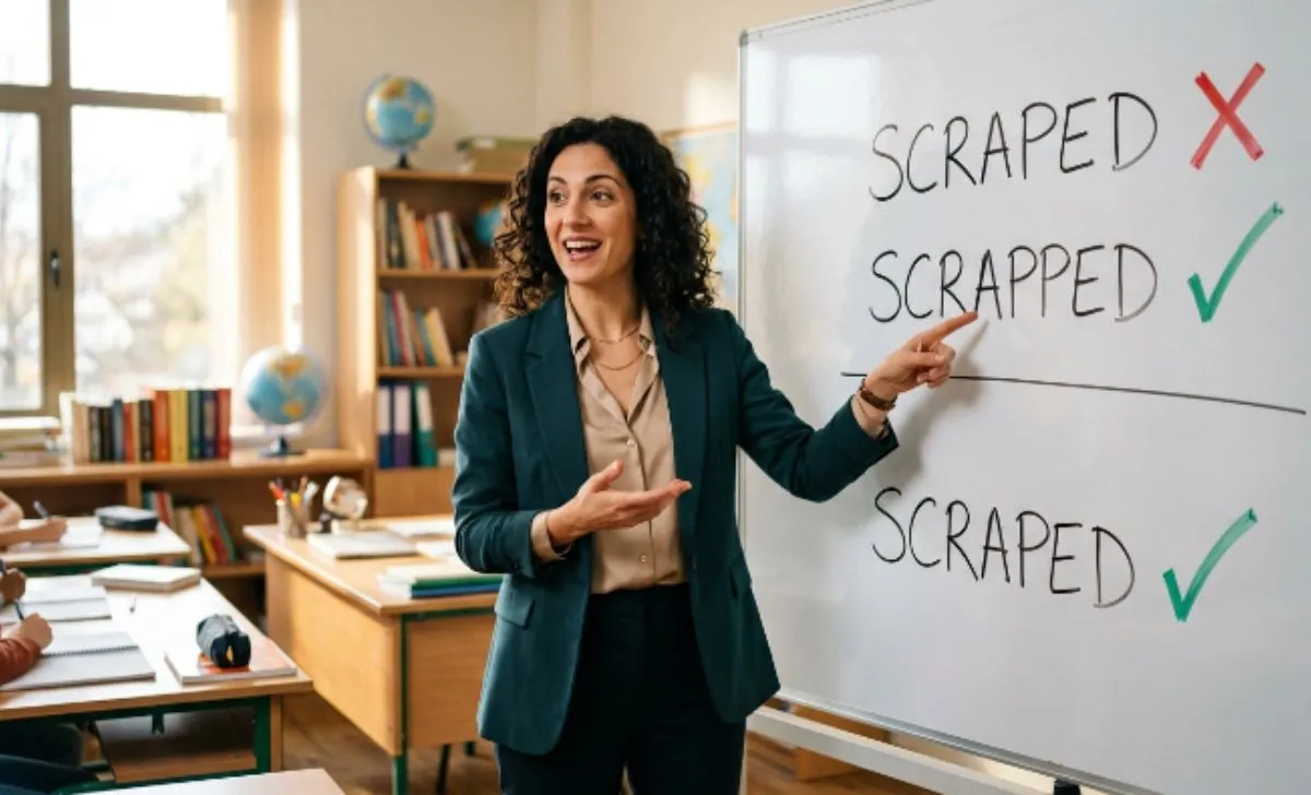 scraped vs scrapped