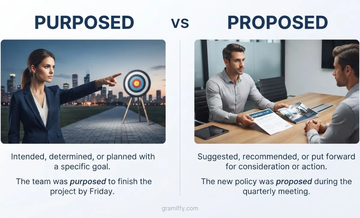 purposed vs proposed
